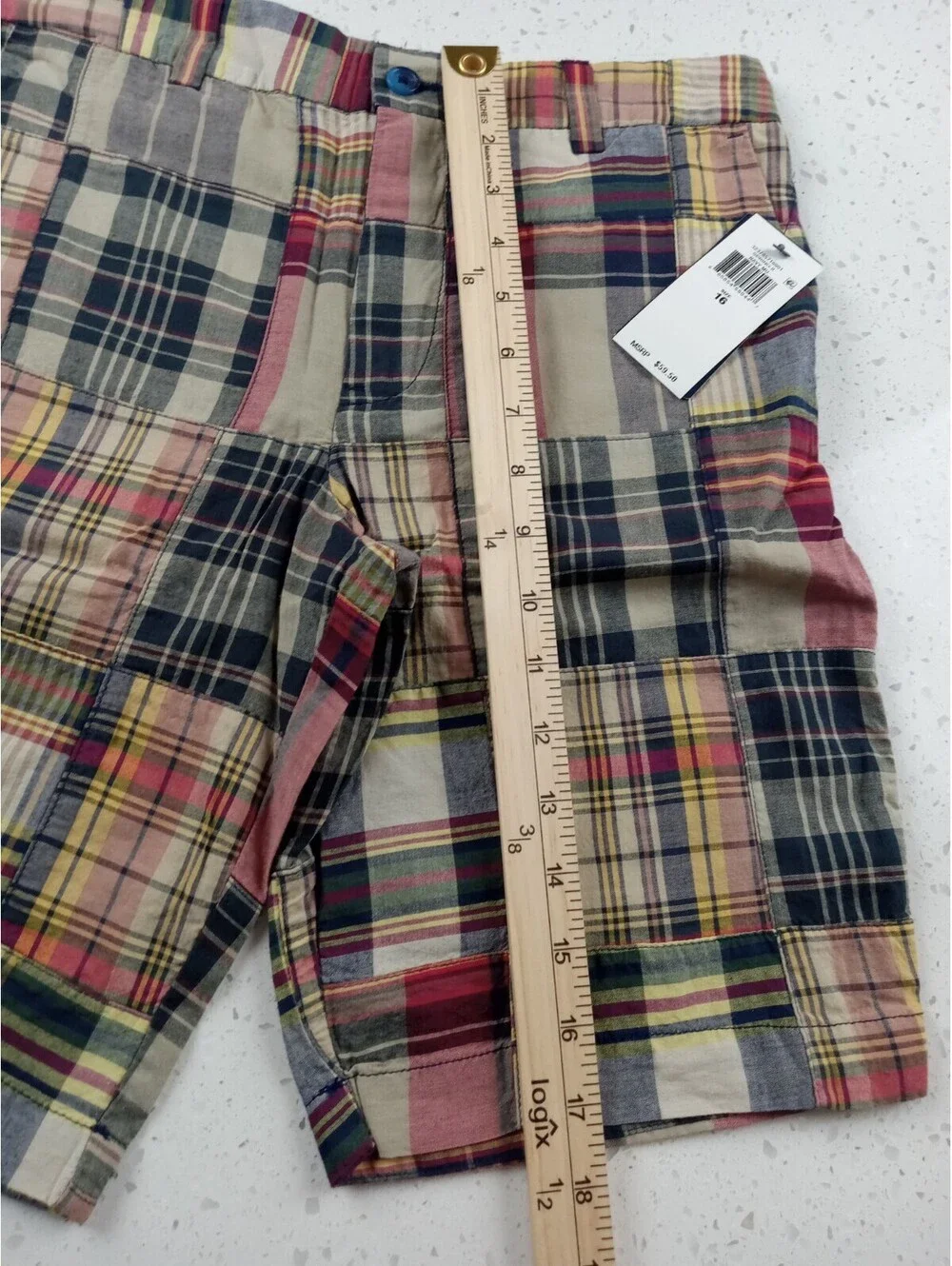 Polo Ralph Lauren Shorts Boys Size 16 Multicolor Patchwork Madras Plaid NWT 16